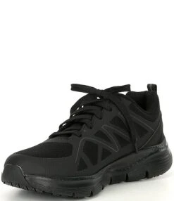 Skechers Men's Work: Arch Fit SR Axtell Lace-Up Sneakers -Hummel Winkel 00000000 zi ad77113e 40f6 44ed bb01 011a89ed2e3d 03 ai