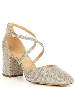 Michael Kors Giada Glitter Fabric Cross Strap Pumps -Hummel Winkel 00000000 zi b22a931f 0ff0 4bf3 af82 cdd4ba8c9c56