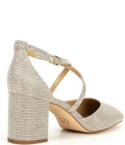 Michael Kors Giada Glitter Fabric Cross Strap Pumps -Hummel Winkel 00000000 zi b22a931f 0ff0 4bf3 af82 cdd4ba8c9c56 01 ai