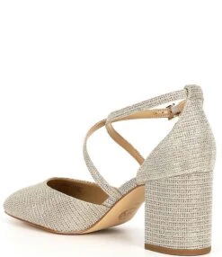 Michael Kors Giada Glitter Fabric Cross Strap Pumps -Hummel Winkel 00000000 zi b22a931f 0ff0 4bf3 af82 cdd4ba8c9c56 02 ai