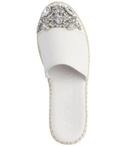 KARL LAGERFELD PARIS Maxwell Rhinestone Toe Espadrille Mules