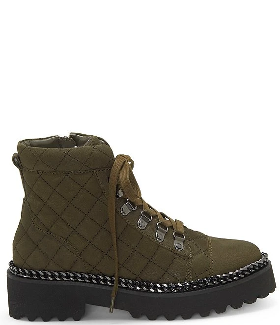 Vince Camuto Maissa Quilted Suede Chain Detail Chunky Lug Sole Hiker Boots 3 Vince Camuto Maissa Quilted Suede Chain Detail Chunky Lug Sole Hiker Boots