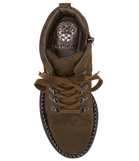 Vince Camuto Maissa Quilted Suede Chain Detail Chunky Lug Sole Hiker Boots 6 Vince Camuto Maissa Quilted Suede Chain Detail Chunky Lug Sole Hiker Boots - Afbeelding 4