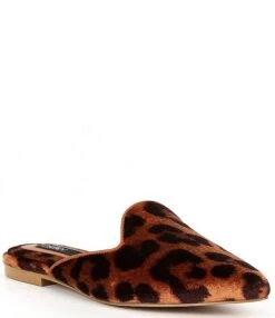 Deltan Luna Velvet Leopard Pointed Toe Dress Mules -Hummel Winkel 00000000 zi b4975467 c0e6 4552 83cf 7075d048b920