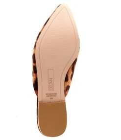 Deltan Luna Velvet Leopard Pointed Toe Dress Mules