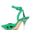 Gianni Bini Ayten Cut Out Suede Nubuck Lucite Heel Pumps