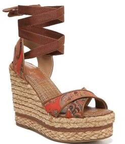 Sam Edelman Vaughan Paisley Ankle Wrap Platform Wedge Espadrille Sandals -Hummel Winkel 00000000 zi c1c615c1 72ce 4d2f b251 9f8b098a1f58