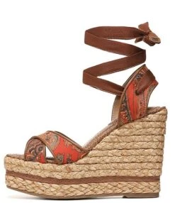 Sam Edelman Vaughan Paisley Ankle Wrap Platform Wedge Espadrille Sandals -Hummel Winkel 00000000 zi c1c615c1 72ce 4d2f b251 9f8b098a1f58 04 ai