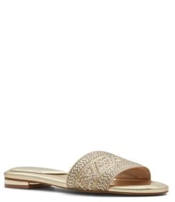 ALDO Ghalia Metallic Chevron Rhinestone Slides -Hummel Winkel 00000000 zi c3a002a4 9e08 4af6 b94c 28802e6095c8