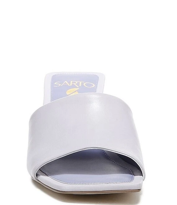 Franco Sarto Betty Leather Kitten Heel Slide Dress Sandals 5 Franco Sarto Betty Leather Kitten Heel Slide Dress Sandals - Afbeelding 3