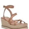 Lucky Brand Carolie Espadrille Leather Platform Wedge Sandals