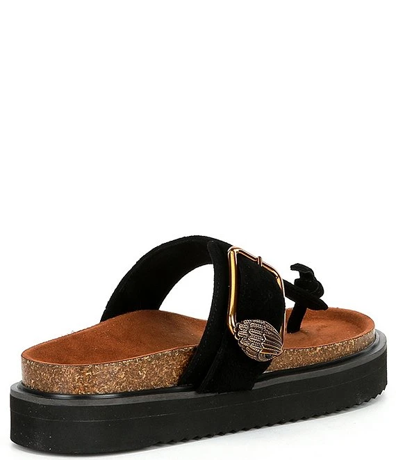 Kurt Geiger London Eagle Buckle T-Bar Platform Thong Sandals 3 Kurt Geiger London Eagle Buckle T-Bar Platform Thong Sandals