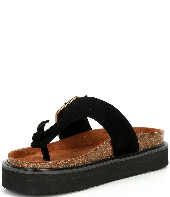 Kurt Geiger London Eagle Buckle T-Bar Platform Thong Sandals 8 Kurt Geiger London Eagle Buckle T-Bar Platform Thong Sandals - Afbeelding 6