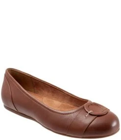 SoftWalk Savannah Leather Buckled Slip-On Flats