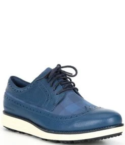 Cole Haan Men's ØriginalGrand Waterproof Leather Check Golf Shoes