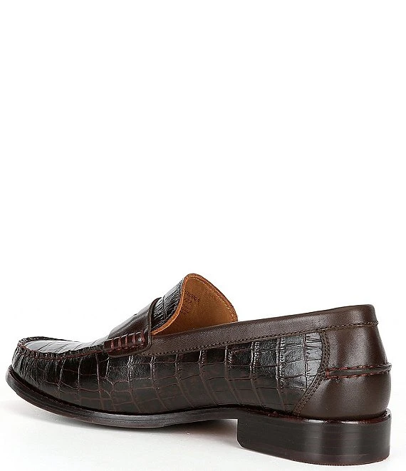 Flag LTD. Men's Dean Crocodile Embossed Leather Penny Loafers 8 Flag LTD. Men's Dean Crocodile Embossed Leather Penny Loafers - Afbeelding 6