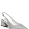 Franco Sarto Racer 3 Rhinestone Fabric Sling Pumps