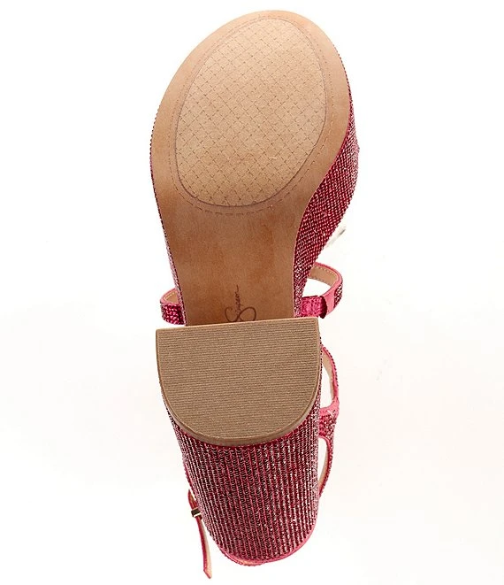 Jessica Simpson Meitini Rhinestone Caged Platform Dress Sandals 7 Jessica Simpson Meitini Rhinestone Caged Platform Dress Sandals - Afbeelding 5