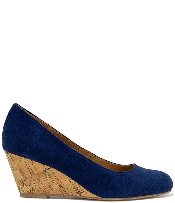 Andre Assous Khloe Suede Cork Wedge Pumps 4 Andre Assous Khloe Suede Cork Wedge Pumps - Afbeelding 2