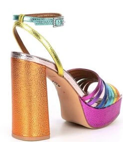 Kurt Geiger London Pierra Rainbow Metallic Leather Ankle Strap Platform Sandals -Hummel Winkel 00000000 zi d1280792 1d5c 48bf b124 9f32cfb130d5 01 ai