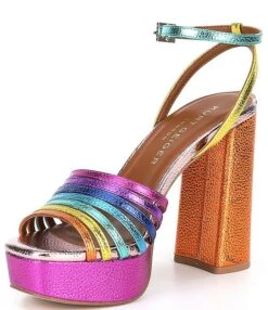 Kurt Geiger London Pierra Rainbow Metallic Leather Ankle Strap Platform Sandals -Hummel Winkel 00000000 zi d1280792 1d5c 48bf b124 9f32cfb130d5 03 ai