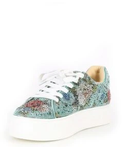 Blue By Betsey Johnson Sidny Floral Rhinestone Platform Lace-Up Sneakers -Hummel Winkel 00000000 zi d12dcfa7 8aba 4ccc 92b2 61bed304c4fb 03 ai
