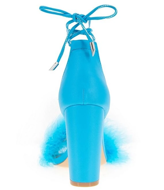 BCBGeneration Biny Feather Pom Ankle Tie Dress Sandals 4 BCBGeneration Biny Feather Pom Ankle Tie Dress Sandals - Afbeelding 2