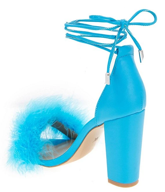 BCBGeneration Biny Feather Pom Ankle Tie Dress Sandals 5 BCBGeneration Biny Feather Pom Ankle Tie Dress Sandals - Afbeelding 3