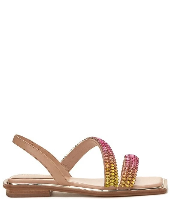 Vince Camuto Prizza Asymmetrical Embellished Flat Sandals 7 Vince Camuto Prizza Asymmetrical Embellished Flat Sandals - Afbeelding 5