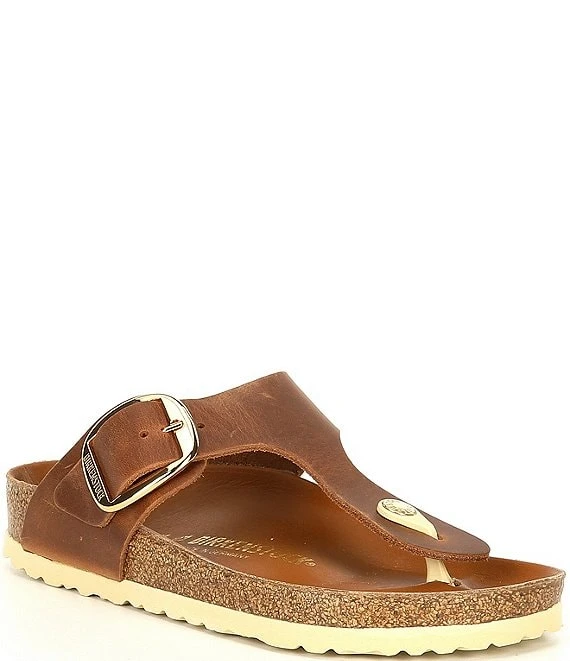 Birkenstock Women's Gizeh Big Buckle Oiled Leather Thong Sandals 5 Birkenstock Women's Gizeh Big Buckle Oiled Leather Thong Sandals - Afbeelding 3