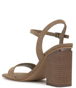 Vince Camuto Herrica Nubuck Stacked Heel Sandals