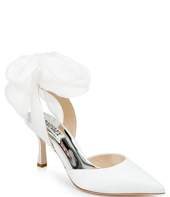 Badgley Mischka Blaze Satin Ankle Wrap Dress Pumps 7 Badgley Mischka Blaze Satin Ankle Wrap Dress Pumps - Afbeelding 5