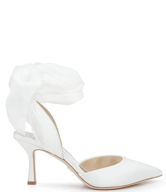Badgley Mischka Blaze Satin Ankle Wrap Dress Pumps 4 Badgley Mischka Blaze Satin Ankle Wrap Dress Pumps - Afbeelding 2