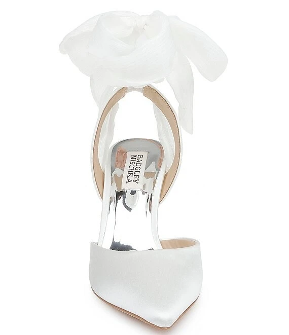 Badgley Mischka Blaze Satin Ankle Wrap Dress Pumps 6 Badgley Mischka Blaze Satin Ankle Wrap Dress Pumps - Afbeelding 4