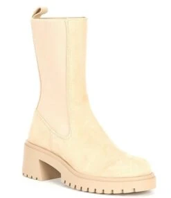 Steve Madden Hesitant Suede Chunky Lug Sole Platform Mid Boots