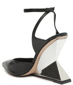 Schutz Janice Leather Pointed Toe Ankle Strap Metal Architectural Wedge Pumps 13 Schutz Janice Leather Pointed Toe Ankle Strap Metal Architectural Wedge Pumps -Hummel Winkel 00000000 zi e4c2f0a2 0af7 4ca8 b981 42e344ed7699 04 ai