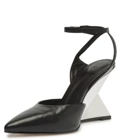 Schutz Janice Leather Pointed Toe Ankle Strap Metal Architectural Wedge Pumps 12 Schutz Janice Leather Pointed Toe Ankle Strap Metal Architectural Wedge Pumps -Hummel Winkel 00000000 zi e4c2f0a2 0af7 4ca8 b981 42e344ed7699 05 ai