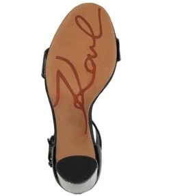 KARL LAGERFELD PARIS Ceris Leather Ankle Strap Dress Sandals