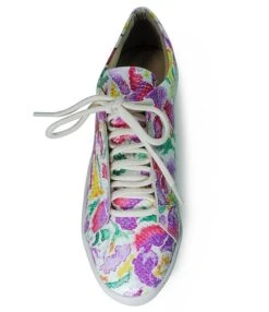 Band Of The Free Jupiter Floral Print Snake Embossed Leather Platform Sneakers