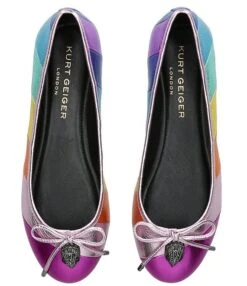 Kurt Geiger London Eagle Rainbow Metallic Leather Striped Slip-On Ballerina Flats -Hummel Winkel 00000000 zi f6fd6778 2cd2 44aa 8909 ab9f867f60a1 04 ai