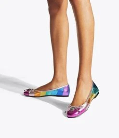 Kurt Geiger London Eagle Rainbow Metallic Leather Striped Slip-On Ballerina Flats -Hummel Winkel 00000000 zi f6fd6778 2cd2 44aa 8909 ab9f867f60a1 11 ai