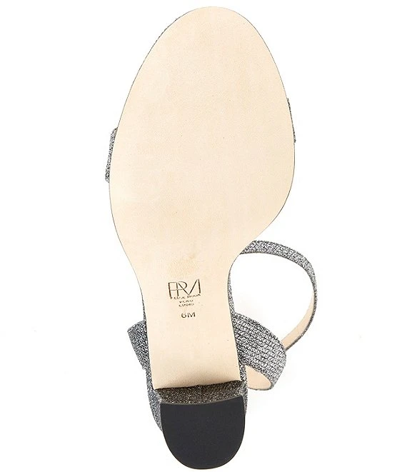 Pelle Moda Brynn Shimmer Fabric Ankle Strap Block Heel Dress Sandals 6 Pelle Moda Brynn Shimmer Fabric Ankle Strap Block Heel Dress Sandals - Afbeelding 4