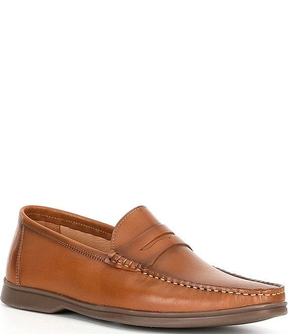Flag LTD. Men's Tommy Leather Penny Loafer Moccasins 5 Flag LTD. Men's Tommy Leather Penny Loafer Moccasins - Afbeelding 3