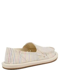 Sanuk Donna Rainbow Color Stripe Canvas Slip-Ons