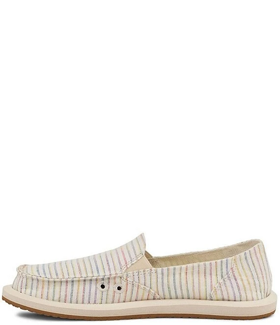 Sanuk Donna Rainbow Color Stripe Canvas Slip-Ons 5 Sanuk Donna Rainbow Color Stripe Canvas Slip-Ons - Afbeelding 3