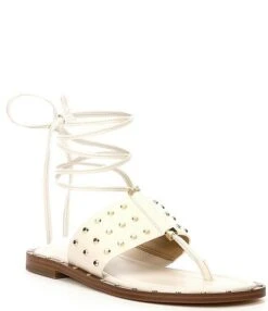Michael Kors Jagger Studded Leather Ankle Tie Flat Thong Sandals -Hummel Winkel 00000001 zi 87c39121 5268 45b1 8fa0 6e4dcae2d6c0