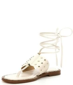 Michael Kors Jagger Studded Leather Ankle Tie Flat Thong Sandals -Hummel Winkel 00000001 zi 87c39121 5268 45b1 8fa0 6e4dcae2d6c0 03 ai