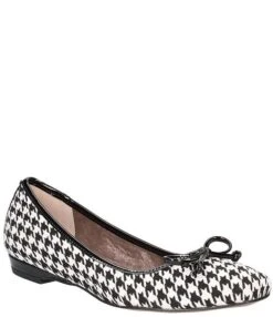 J. Renee Hirabelle Houndstooth Fabric Square Toe Bow Flats -Hummel Winkel 00000001 zi a9c5bb8e d485 4c2e aeb9 e4f6e134586c