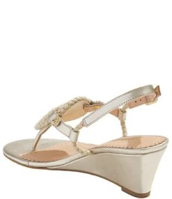 Jack Rogers Reef Leather Thong Wedge Sandals