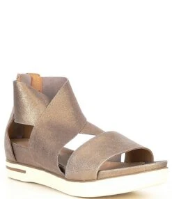 Eileen Fisher Sport Suede Criss Cross Banded Wedge Platform Sandals -Hummel Winkel 00000001 zi platinum05147223